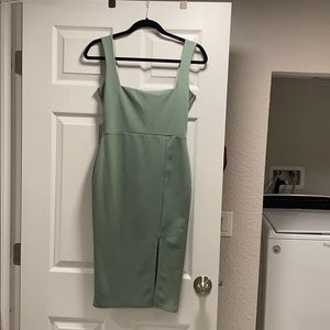 Sage green midi dress, size 4, Nasty Gal
